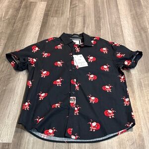 NEW WITH TAGS Black Shirt with Santa Print